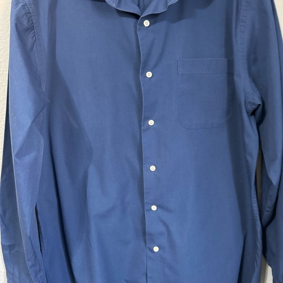 Valerio Garati Fitted Man Blue Collared Long Sleeves Button-Down T-Shirt Sz L - Picture 12 of 14